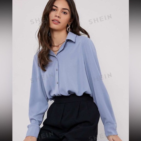 Light Blue Blouse, Size S - Picture 1 of 6